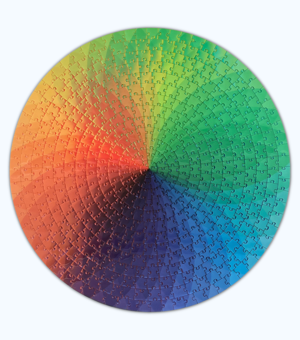 The Aeternus Aenigma puzzle, translucent pieces overlapping