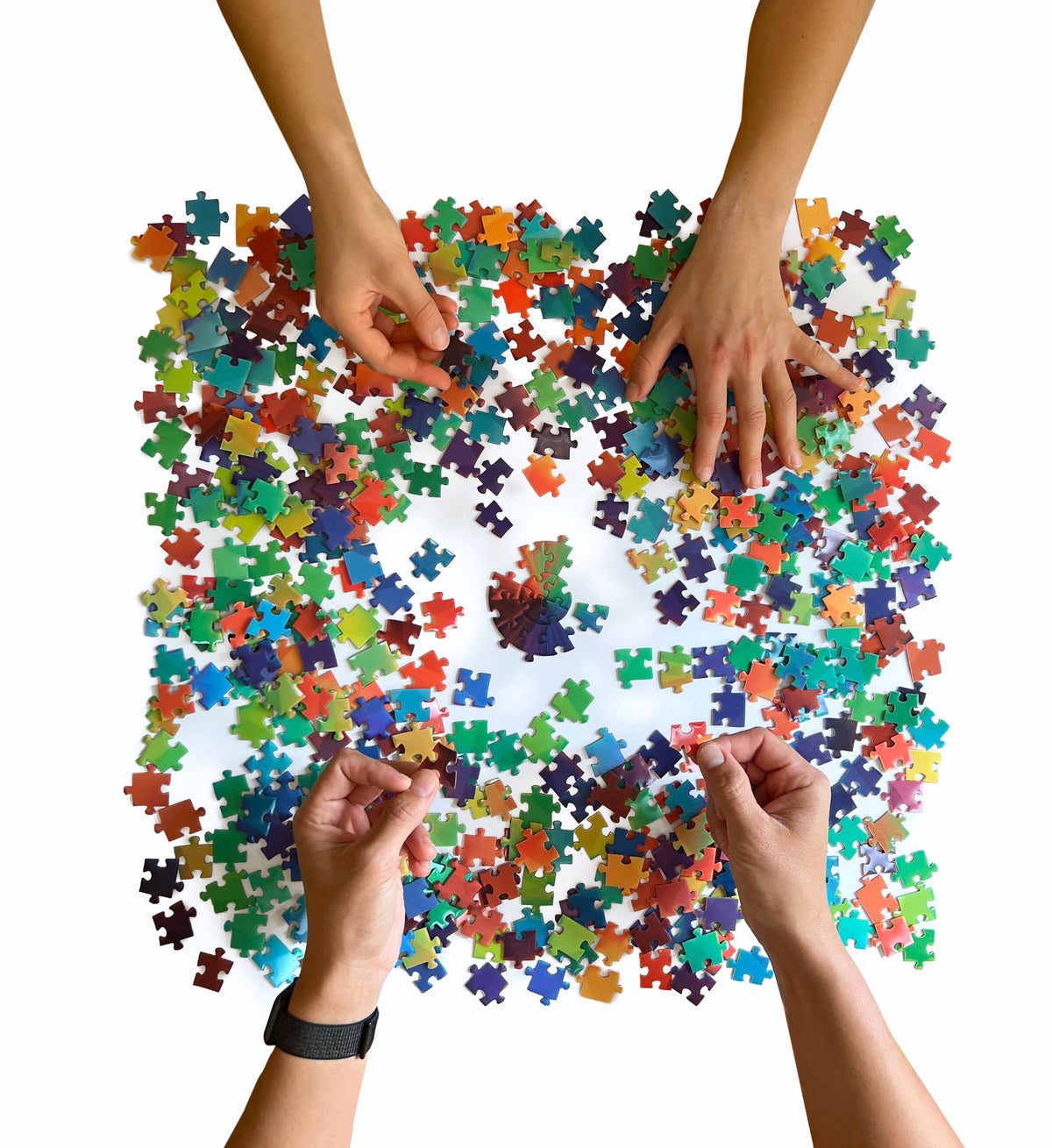 Close-up of the Aeternus Aenigma translucent puzzle pieces