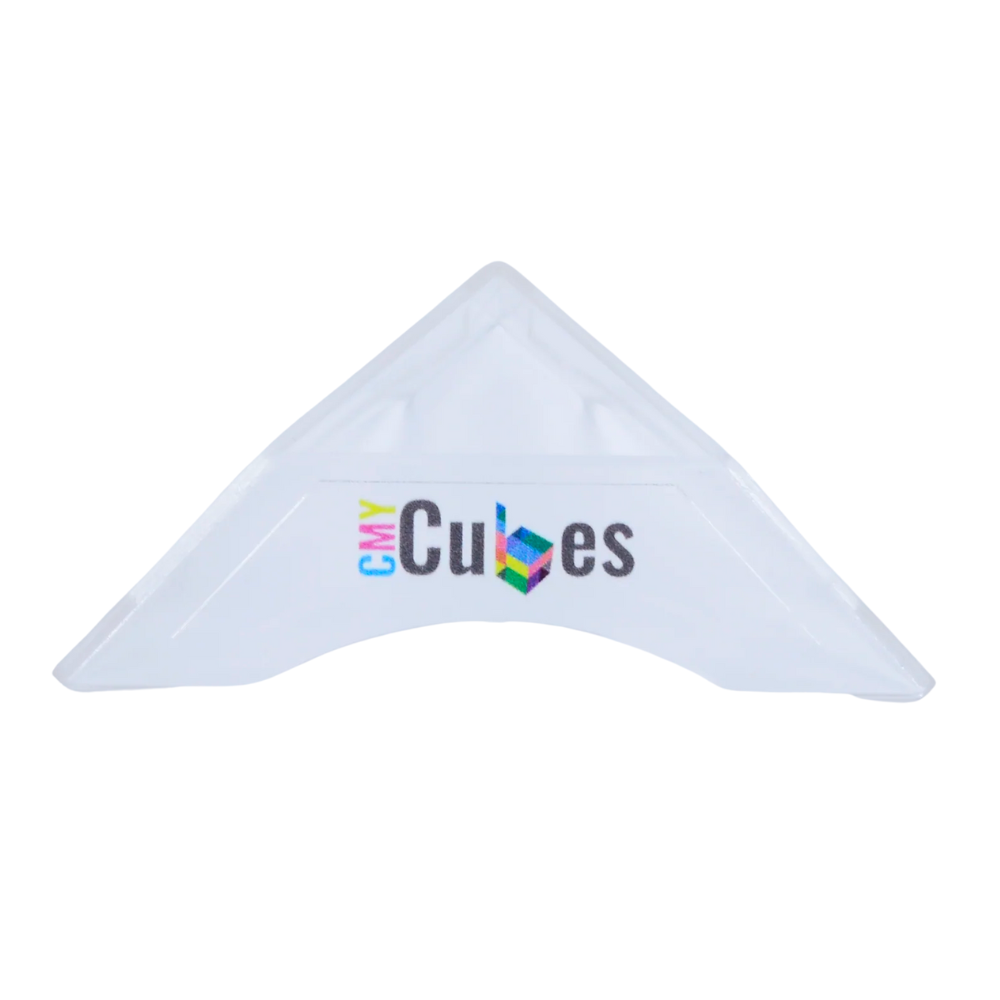 The Cube Stand holding a CMY Cube at an angle