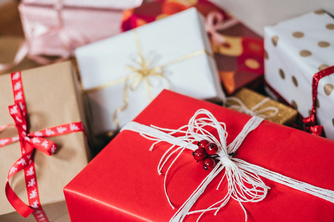 Wrapped Christmas gifts ready for a Kris Kringle gift exchange