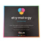 Etymology, The Word Origins Game by CMY Cubes, box lid with the word etymology and its definition
