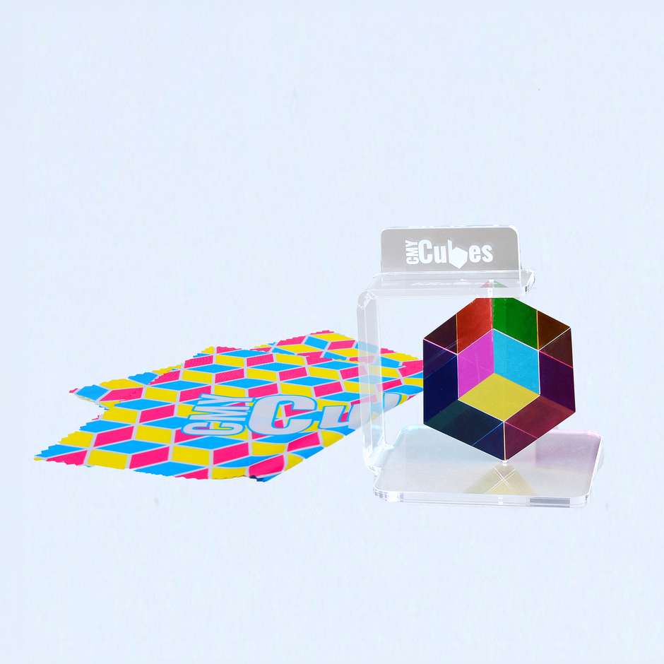 The Original Pack, a bundle of translucent CMY Cubes