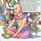 Charaka colouring page from the Brilliant Minds Ancient Indian Scholars book, shown coloured in