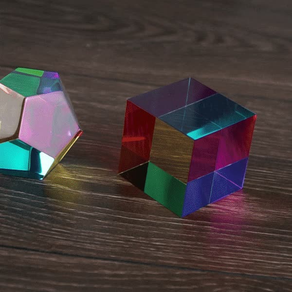 Animated view of the Collector's Pack, the full set of translucent CMY shapes rotating